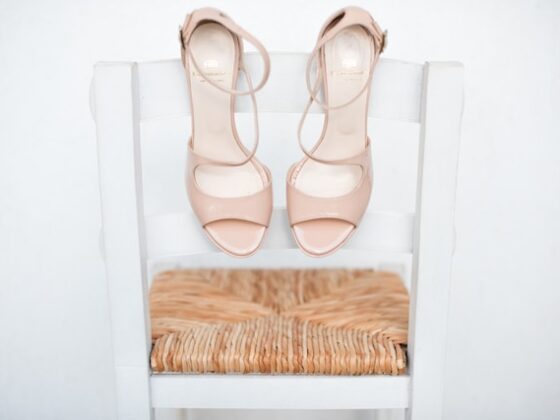 Sandalias altas de moda- vista de sandalias rosa pálido